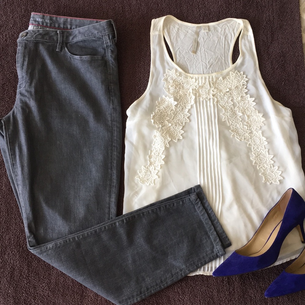 Banana Republic grey skinny jeans